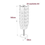 Portariviste girevole da terra Carousel Stacker - 24 vaschette A4 - Tecnostyl - immagine 2