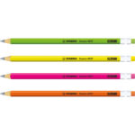 Matita in grafite Swano fluo - gradazione HB - con gommino - fusto in 4 colori fluo - Stabilo - conf. 12 pezzi - immagine 2