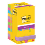 Blocco foglietti Post-it Super Sticky - 654-12SSUCC - 76 x 76 mm - colori Ultra - 90 fogli - Post-it - immagine 2