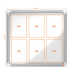 Bacheca per interni - fondo magnetico bianco - 6 fogli A4 - orizzontale - Nobo - immagine 3