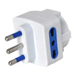 Adattatore triplo con spina 2P+T 16A - 2 prese bipasso 10/16A + 1 Schuko - MKC - immagine 2