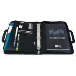 Portablocco - similpelle - c/anelli - nero - 28,5x36 cm - City Time - immagine 2