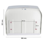 Dispenser asciugamani in rotolo/fogli - 30x19,5x25,1 cm - plastica - bianco/azzurro trasparente - Mar Plast - immagine 2