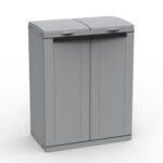 Contenitore EcoCab 2 per raccolta differenziata - 68x39x88,7 cm - 2 portasacco da 110 L ciascuno - grigio/nero - Terry - immagine 2