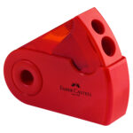Temperamatite Sleeve con contenitore - 2 fori - con serbatoio - 70x34x20mm - rosso e blu assortiti - Faber-Castell - immagine 3