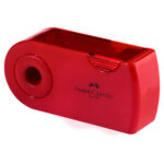 Temperamatite Sleeve con contenitore - 2 fori - con serbatoio - 70x34x20mm - rosso e blu assortiti - Faber-Castell - immagine 4