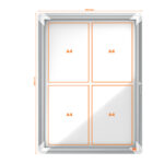 Bacheca per interni - fondo magnetico bianco - 4 fogli A4 - verticale - Nobo - immagine 2