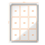 Bacheca per interni - fondo magnetico bianco - 9 fogli A4 - verticale - Nobo - immagine 2