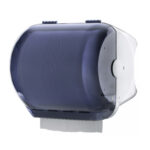 Dispenser carenato da banco Wiperbox per bobine asciugatutto - 34x31,5x36 cm - bianco/azzurro trasparente - Mar Plast - immagine 2