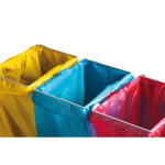 Carrello mobile Triflux - 83,3x36x90 cm - con ruote - 3 portasacco da 100 L ciascuno - acciaio - Medial - immagine 3