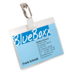 Portanome a tasca aperta - clip in metallo - 6 x 9 cm - trasparente - Durable - conf. 25 pezzi - immagine 2