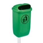 Cestino gettacarte Classic - da esterni - 40,4 x 34,8 x 74,5 cm - 50 L - PP - verde - Medial - immagine 2