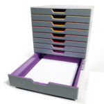 Cassettiera Varicolor - 28 x 35,6 x 29,2 cm - 10 cassetti - Durable - immagine 3