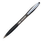 Penne a sfera a scatto Atlantis Soft - punta 1,0mm - nero  - clip in metallo - Bic - conf. 12 pezzi - immagine 2