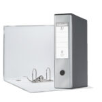Registratore Eurofile G55 - dorso 8 cm - protocollo 23 x 33 cm - grigio metallizzato - Esselte - immagine 2