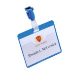 Portanome a tasca aperta - clip in plastica - 6 x 9 cm - blu - Durable - conf. 25 pezzi - immagine 2