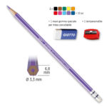 Pastelli colorati Stilnovo - diametro mina 3,3 mm - cancellabile con gomma - colori assortiti - Giotto - astuccio 10 pezzi - immagine 2