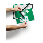Cornice Duraframe Security - adesiva - pannello magnetico - A4  (21 x 29,7 cm) - verde/bianco - Durable - immagine 5