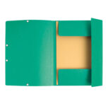 Cartella 3 lembi con elastico angolare - A4 - dorso 0,3 cm - cartoncino Lustrè - verde - Exacompta - immagine 2