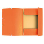 Cartella 3 lembi con elastico angolare - A4 - dorso 0,3 cm - cartoncino Lustrè - arancio - Exacompta - immagine 2