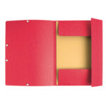 Cartella 3 lembi con elastico angolare - A4 - dorso 0,3 cm - cartoncino Lustrè - rosso - Exacompta - immagine 2