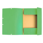 Cartella 3 lembi con elastico angolare - A4 - dorso 0,3 cm - cartoncino Lustrè - verde tiglio - Exacompta - immagine 2