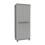 Armadio JWood 368 - 2 ante - 68 x 37,5 x 170 cm- PPL - effetto legno - grigio tortora - Terry - immagine 2