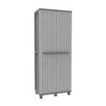 Armadio JWood 268 - 2 ante - 68 x 37,5 x 170 cm - PPL - effetto legno - grigio tortora - Terry - immagine 2