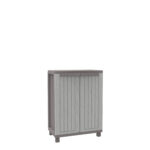 Armadietto JWood 68 - 2 ante - 68 x 37,5 x 91,5 cm - PPL - effetto legno - grigio tortora - Terry - immagine 2