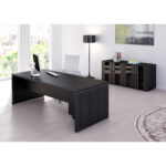 Scrivania direzionale Prestige - 180 x 90 x 74 cm - nero venato - immagine 2