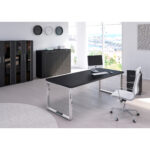Scrivania direzionale Prestige Metal - 180 x 90 x 74 cm - nero venato - immagine 2