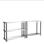 Scaffale - 5 ripiani - 119 x 45 x 185 cm - PPL /metallo - grigio/nero - Terry - immagine 2