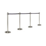 Colonnina segnapercorso cromata - altezza 100 cm - nastro retrattile grigio da 210 cm - Securit - immagine 2