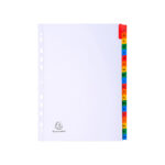 Separatore alfabetico A/Z - cartoncino bianco 160 gr - tasti colorati - A4 - Exacompta - immagine 3