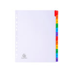 Separatore numerico 1/12 - cartoncino bianco 160 gr - tasti colorati - A4 maxi - Exacompta - immagine 2