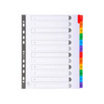 Separatore numerico 1/12 - cartoncino bianco 160 gr - tasti colorati - A4 maxi - Exacompta - immagine 3
