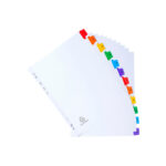Separatore numerico 1/12 - cartoncino bianco 160 gr - tasti colorati - A4 maxi - Exacompta - immagine 4