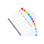 Separatore numerico 1/12 - cartoncino bianco 160 gr - tasti colorati - A4 maxi - Exacompta - immagine 5