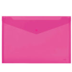 Busta con bottone - 24 x 18,5 cm - PP - colori assortiti fluo - Lebez - conf. 5 pezzi - immagine 3