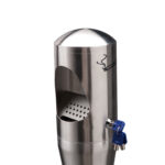 Posacenere da terra - a colonna - diametro 13 cm - H 108 cm - base 29 cm - inox silver - Medial - immagine 2