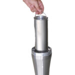 Posacenere da terra - a colonna - diametro 13 cm - H 108 cm - base 29 cm - inox silver - Medial - immagine 3