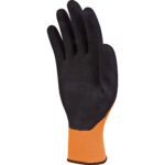 Guanti Apollon VV733 - poliestere - palmo schiuma di lattice - taglia 08 - arancio fluo/nero - Deltaplus - immagine 2