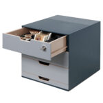 Set Coffee Point Box - 2 organizer inclusi - 28,9x27,9x35,4 cm - ABS - grigio - Durable - immagine 2