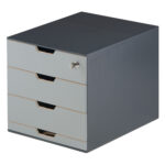 Set Coffee Point Box - 2 organizer inclusi - 28,9x27,9x35,4 cm - ABS - grigio - Durable - immagine 3