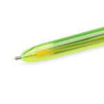 Penna a sfera scatto multifunzione 4 Colorus Fluo  - punta 1,0/1,6mm - 4 colori fluo - fusto giallo fluorescente - Bic - conf. 12 pe zzi - immagine 3