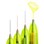 Penna a sfera scatto multifunzione 4 Colorus Fluo  - punta 1,0/1,6mm - 4 colori fluo - fusto giallo fluorescente - Bic - conf. 12 pe zzi - immagine 4