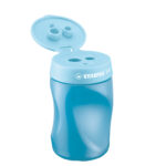 Temperamatite Easy con contenitore  - 3 fori - ergonomico - blu - per mancini - Stabilo - immagine 2