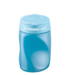 Temperamatite Easy con contenitore  - 3 fori - ergonomico - blu - per mancini - Stabilo - immagine 3