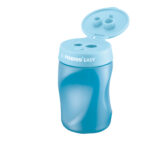Temperamatite Easy con contenitore - 3 fori  - ergonomico - blu - per destrimani - Stabilo - immagine 2