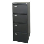 Classificatore Kubo - per cartelle sospese - 4 cassetti - 46 x 62 x 132 cm - nero - Bertesi - immagine 2